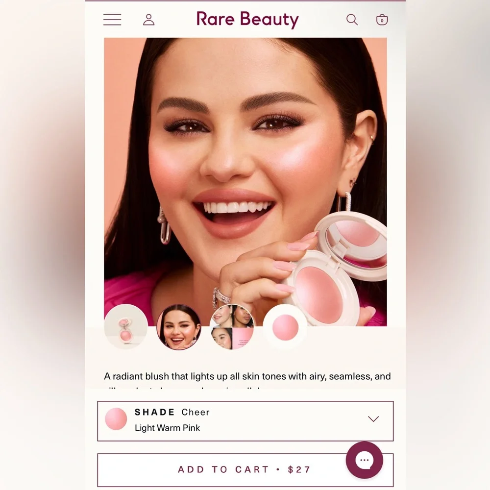 NEW! Rare Beauty Soft Pinch Luminous Powder Blush in Selena’s Custom Shade Cheer